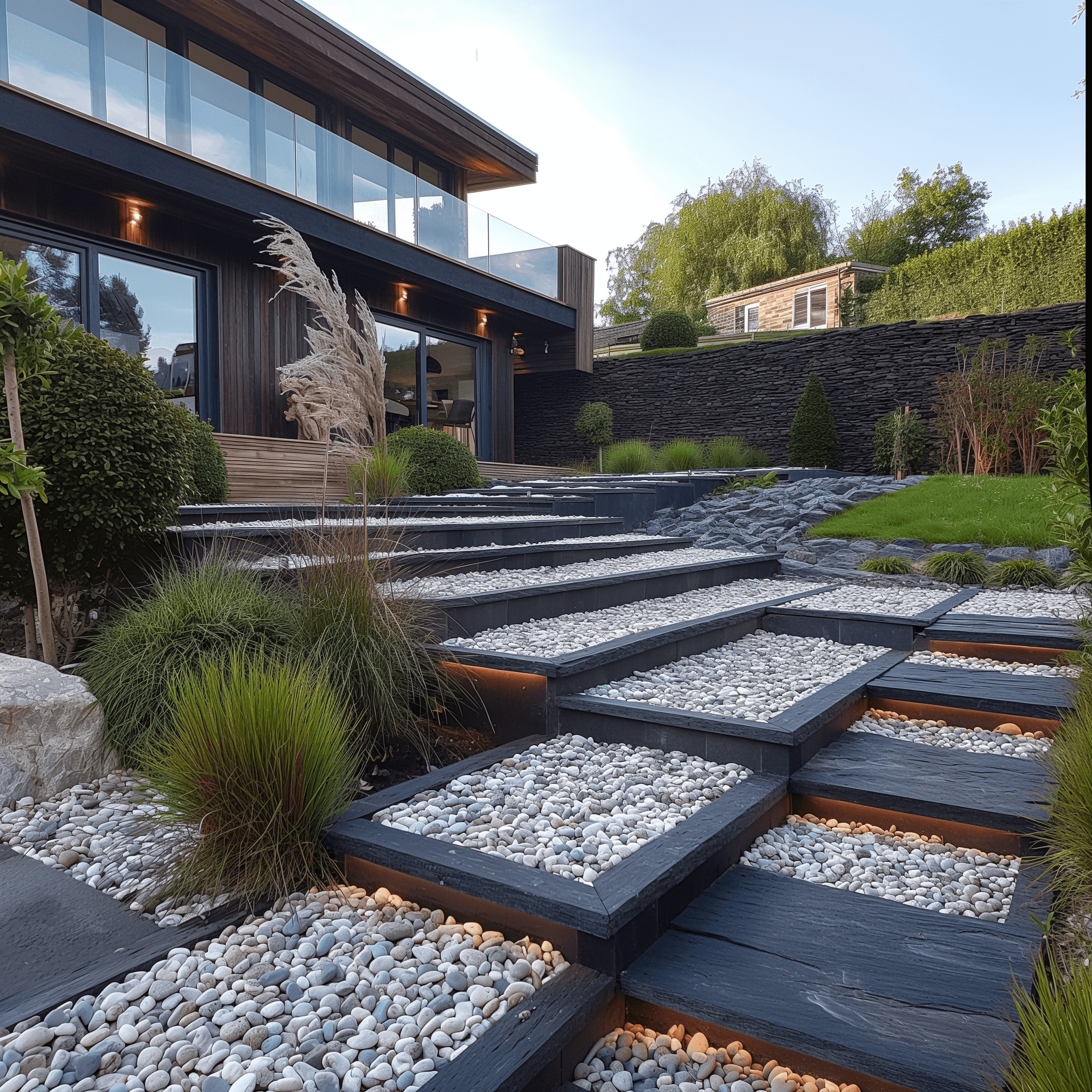 legendary_dragon_46765_In_the_shell_of_a_beautiful_detached_hou_5e16d413-f719-40ef-bf8d-58e21ce648d8 Casa moderna com um espetacular jardim exterior projetado com Infercôa e seixos rolados