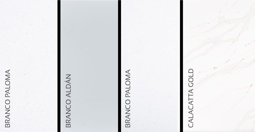 brancos e calacattas de quartzo para bancadas de cozinha